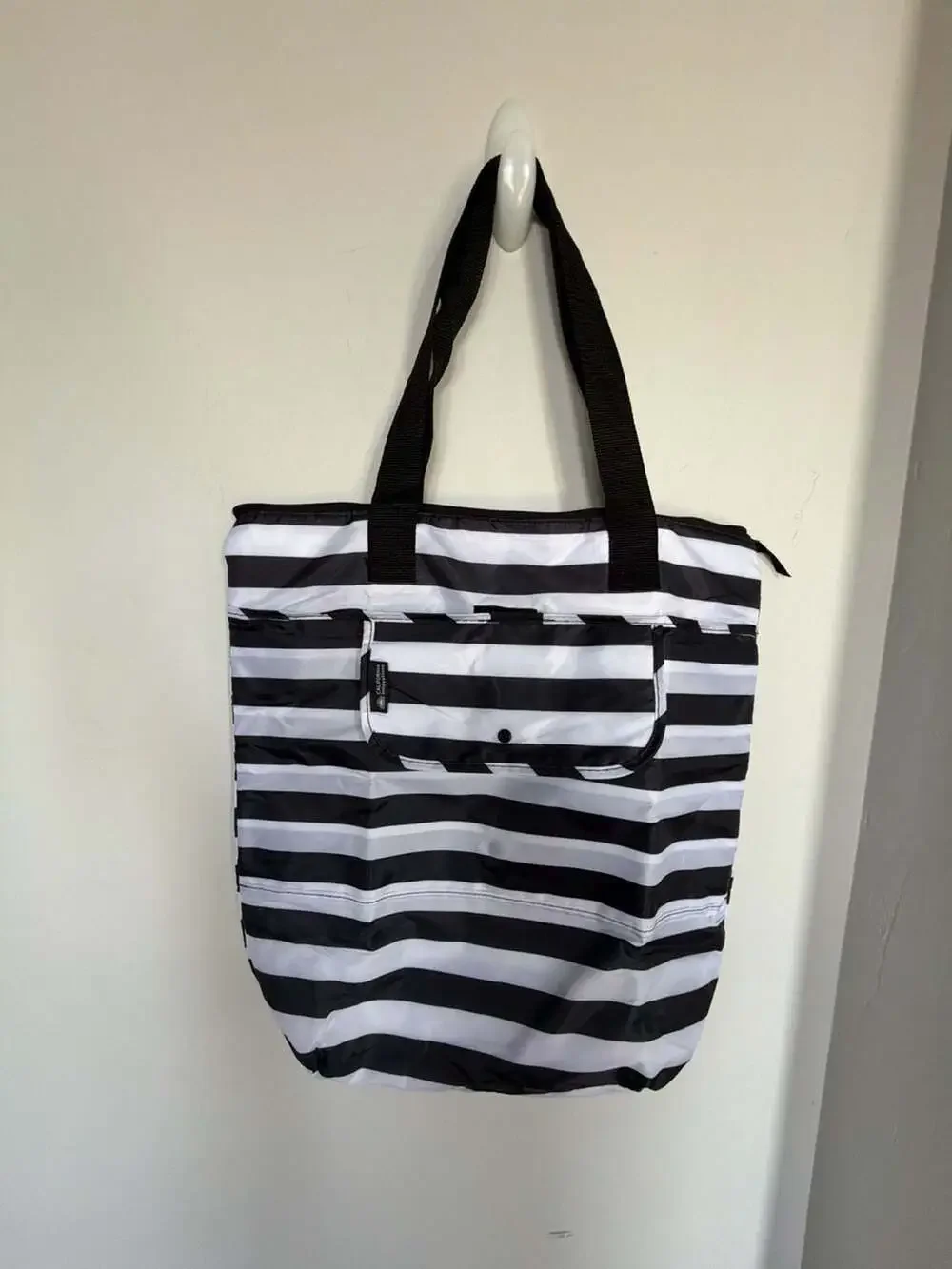 California Innovations Insulated Black and White Stripe Cooler Tote Bag